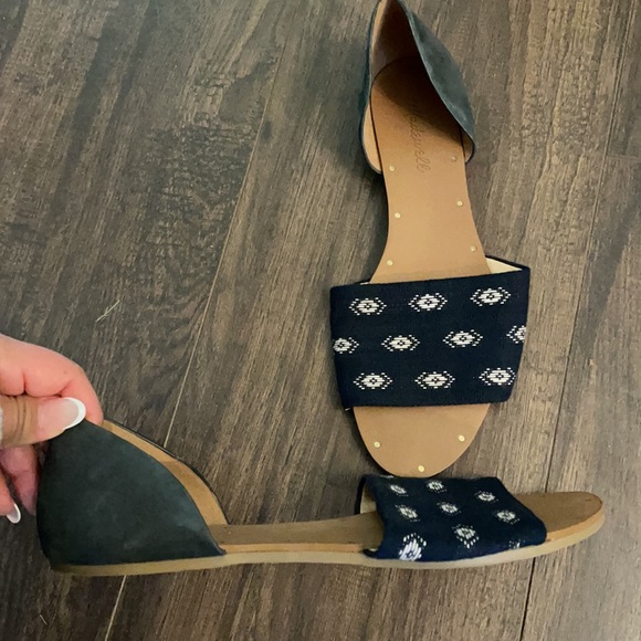 Madewell Thea Sandals Navy Blue Woven Flats. Sz 8 - Picture 6 of 7